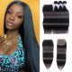 Kriyya 3 Bundles Straight With 4*4 Lace Closure Malaysian Remy Human Hair