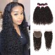 Kriyya 3 Bundles Malaysian Curly Hair Weave With Closure 4X4 Inch