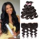 Kriyya 3 Pcs Brazilian Virgin Human Hair Body Wave With 13*4 Lace Frontal