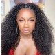 Kriyya Kinky Curly 3/4 Half Wig Glueless Wigs Kinky Curly Virgin Human Hair Wig 150% Density