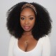 Kriyya Kinky Curly 3/4 Half Wig Glueless Wigs Kinky Curly Virgin Human Hair Wig 150% Density