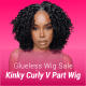 HOT: New V-Part Kinky Curly Wig No Leave Out