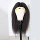 Kriyya Kinky Straight Wigs Human Hair 3/4 Half Wig Glueless Wigs Natural Color
