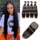 Kriyya Hair 4 Bundles With 5x5 Lace Closure Peruvian Straight Virgin Human Hair