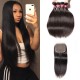 Kriyya Straight Hair 4 Bundles Sew In With 5x5 Closure Indian Remy Hair