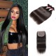 Kriyya Malaysian 100 Human Hair 3 Bundles With 5*5 Transparent Lace Closure Straight Hair