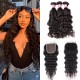 Kriyya Brazilian Virgin Human Hair 3 Pcs Natural Wave With 4*4 Lace Closure