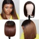 Kriyya Ombre Chestnut Brown Short Bob Lace Front Wig 13x4 Human Hair Wigs 150% Density