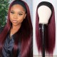 Kriyya 99J Headband Wig with Natual Black Root Straight Human Hair Wigs Sale