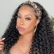 Kriyya Remy Jerry Curly Headband Wig Gluless Human Hair Wig