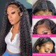 Kriyya Sassy Curl Deep Wave 13X4 Lace Front Wig Pre Plucked Virgin Human Hair Wigs With Baby Hair Natural Black Color 150% Density