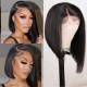 Kriyya Human Hair Bob Wigs With Side Part Short Blunt Cut  Lace Front Wig Asymmetric Bob Wigs