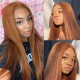 Kriyya Straight Hair Wig 150% Density Middle Part Lace Part Wig Ginger Blonde Brazilian Virgin Hair