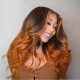 BOGO Sale ~ Kriyya Straight Lace Closure Wig Copper Red Ombre Color