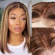 Kriyya Fall Vibes Honey Blonde Highlight Bob Wigs Human Hair TL412# Color Middle Part Lace Part Wigs 150% Density