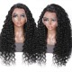 Kriyya Sassy Curl Deep Wave 13X4 Lace Front Wig Pre Plucked Virgin Human Hair Wigs With Baby Hair Natural Black Color 150% Density