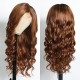 Kriyya 13X4 Ombre Highlight Loose Wave Wig Caramel Brown Lace Front Human Hair Wig 180% Density