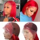 Kriyya Best Short Bob 13x4 Red Lace Front Wig Blunt Cut Human Hair Pre Plucked 150% Density 