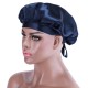 Satin Bonnet Adjustable Sleeping Cap - Navy Blue