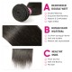 Kriyya Malaysian 100 Human Hair 3 Bundles With 5*5 Transparent Lace Closure Straight Hair