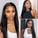 Kriyya Virgin Human Hair Pre Plucked T Part Lace Wig Middle Part Straight Hair 150% Density