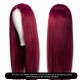 Kriyya Hand-tied Lace Wigs Burgundy Human Hair Straight  Lace Part Wig 150% Density