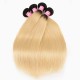 Kriyya Indian Straight Virgin Human Hair T1B/613 Ombre Blonde 4 Bundles With 4x4 Lace Closure