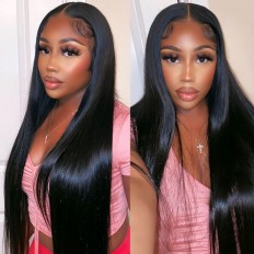 Kriyya 13x4 Straight Lace Front Wigs Pre Plucked Human Hair Wig 150% Density Dominique A. Same Style