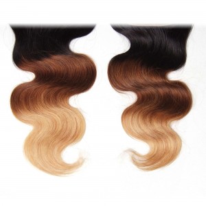 Kriyya High Grade Ombre Body Wave 4x4 Lace Closure Virgin Human Hair Free Part Closure Sew In