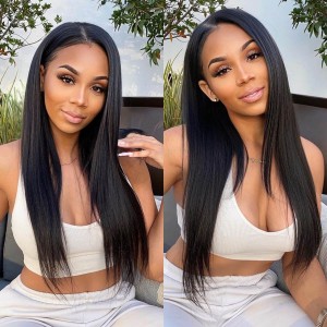Kriyya Straight Pre Plucked 13x4 Lace Front Remy Human Hair Wigs With Baby Hair 150% Density