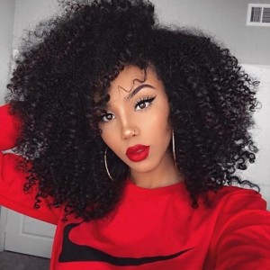 Kriyya Short Afro Kinky Curly Wigs for Black Women Side Curved Curly Wig Natural Virgin Hair Glueless Wig
