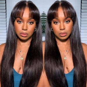Kriyya 13x4 Transparent Lace Front Wigs Straight Virgin Hair Wig 150 Density