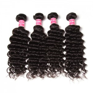 Kriyya Malaysian Deep Wave Virgin Hair 4 Bundles 9A Human Hair Weave 