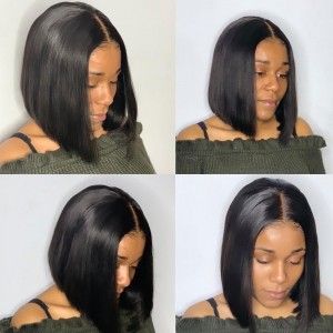 Kriyya Natural Hairline 13x4 Lace Front Bob Wig Hand-tied Straight Bob Wigs