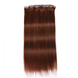 Kriyya 120g Clip In Extensions Cinnamon Red Hair Color Remy Hair Extensions
