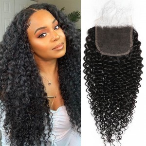 Kriyya 5x5 HD Lace Closure Jerry Curly Virgin Hair Transparent Lace Closure