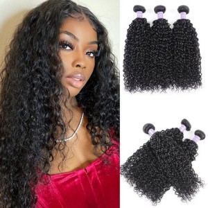Kriyya Brazilian Jerry Curly Hair 3 Bundles Human Hair Weave 7A Hair