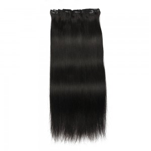 Kriyya 100g Clip In Hair Remy Hair Extensions Natural Black Color