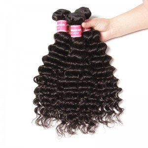 Kriyya Brazilian Deep Wave 3 Bundles Human Hair Weave 9A Virgin Hair
