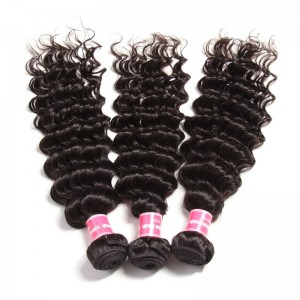 Kriyya Malaysian Deep Wave Hair 3 Bundles Weave Hair 100% 9A Virgin Hair