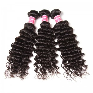 Kriyya Indian Deep Wave 3 Pcs Human Hair Bundles 9A Virgin Hair