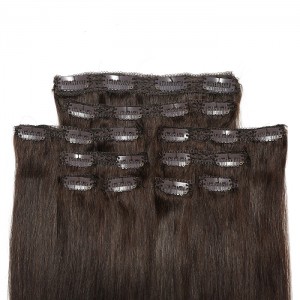 Kriyya 220g Clip In Hair Extensions Human Hair Dark Brown Hair Extensions For Sale