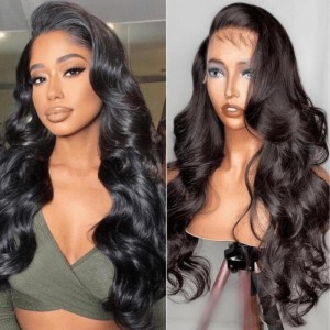 Kriyya 13x6 Lace Front Wigs Pre Plucked Body Wave Virgin Human Hair Wig 150% Density
