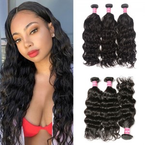 Kriyya Brazilian Hair Natural Wave 3 Bundles Deals 100% Virgin Human Hair
