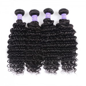 Kriyya Deep Wave Malaysian Human Hair Bundles Deals 4pcs Unprocessed 7A Virgin Hair