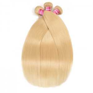 Kriyya Malaysian Straight 3 Pcs Human Hair 613 Blonde Hair Weave