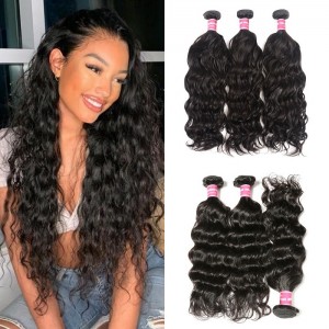 Kriyya Natural Wave Bundles Indian 3 Bundles Unprocessed Virgin Hair