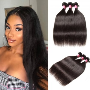 Kriyya Peruvian Hair Straight 3 Bundles Human Hair Extension 9A Virgin Hair