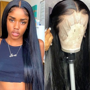 Kriyya 13x6 Lace Front Wigs 180% Density Straight Human Hair Wigs With Baby Hair
