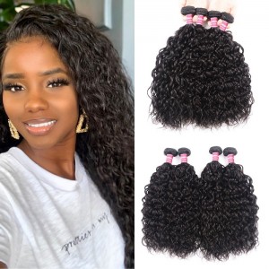 Kriyya Water Wave Unprocessed Virgin Hair 4 Bundles Human Hair Weave